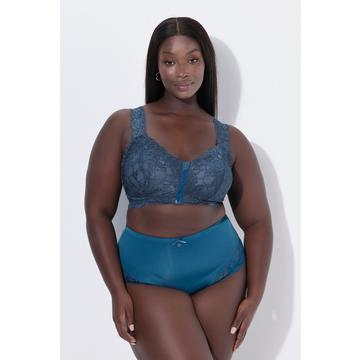 Bralette senza ferretto con pizzo e zip