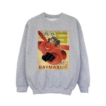 Big Hero 6 Baymax Flying Baymax Newspaper Sweatshirt