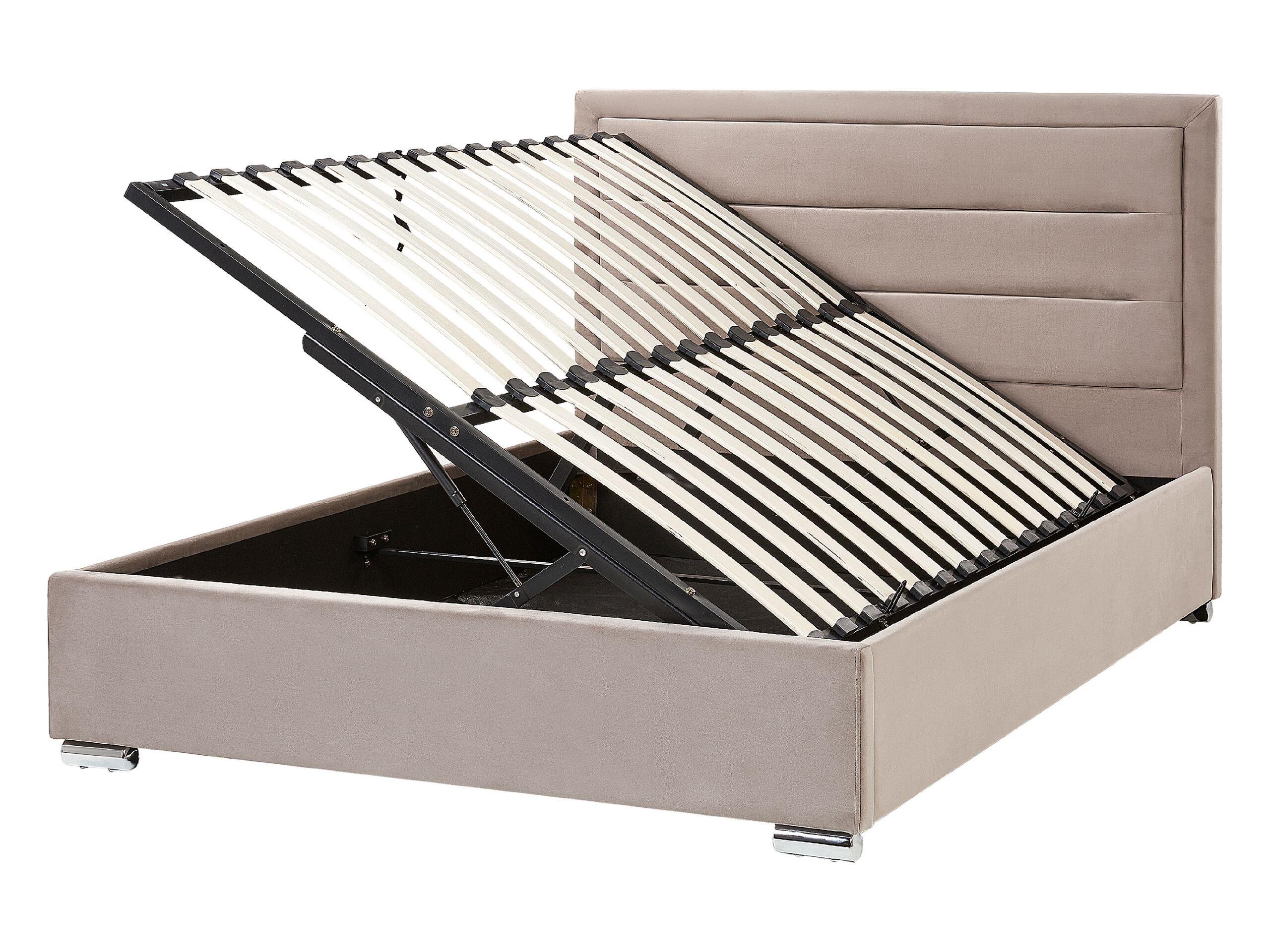 Beliani Bett mit Bettkasten aus Samtstoff Modern ROUEN  