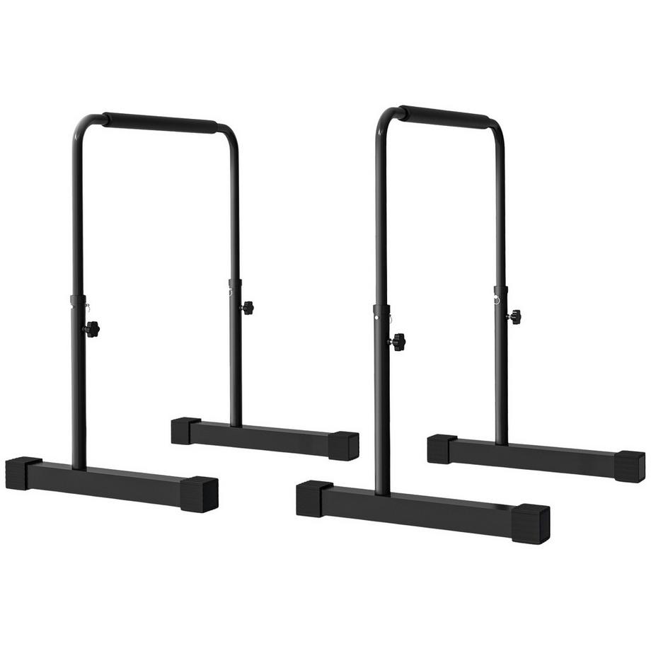 Dip Barren Bars 2er Set Rutschfest Dip Station 80-100 cm Höhenverstellbar Fitness Parallettes für Muskeltraining und Krafttraining Stahl Schwarz