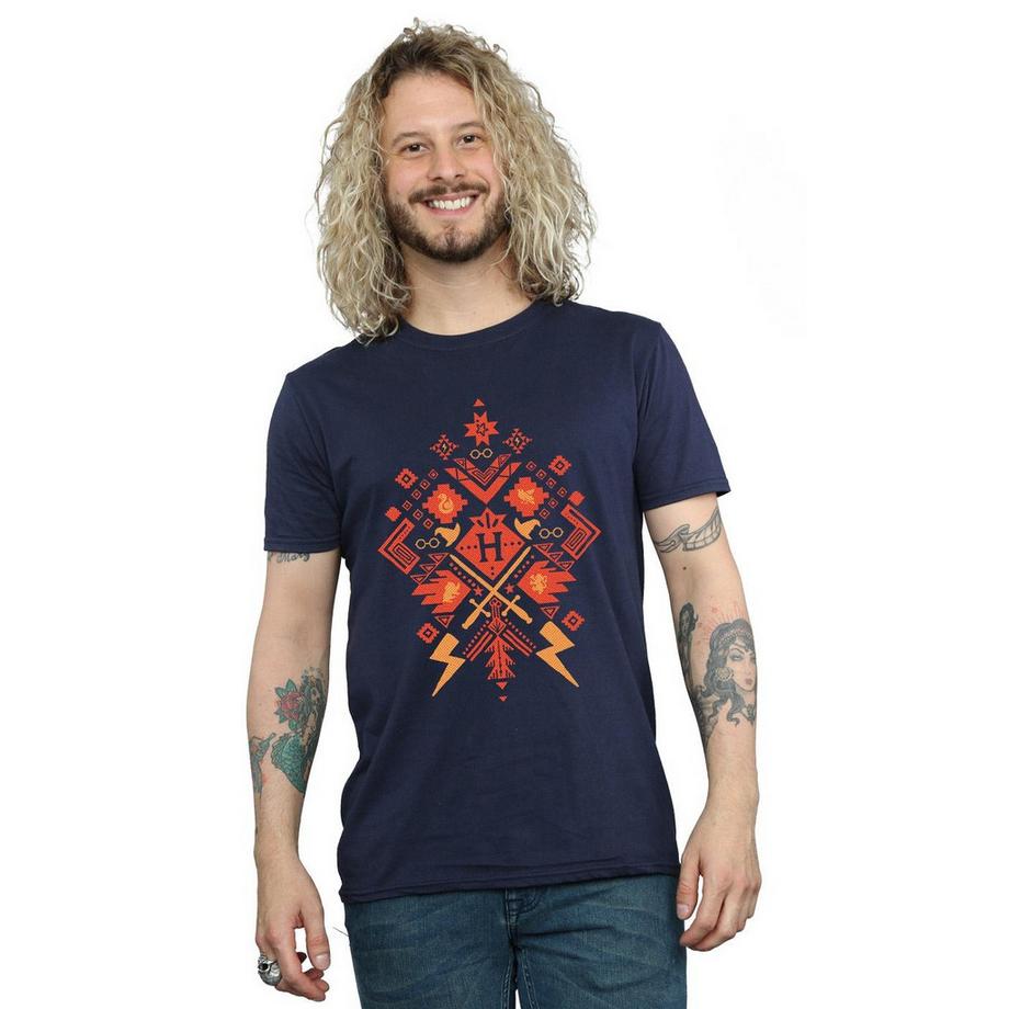 Harry Potter Aztec Print T-Shirt Manches Courtes  