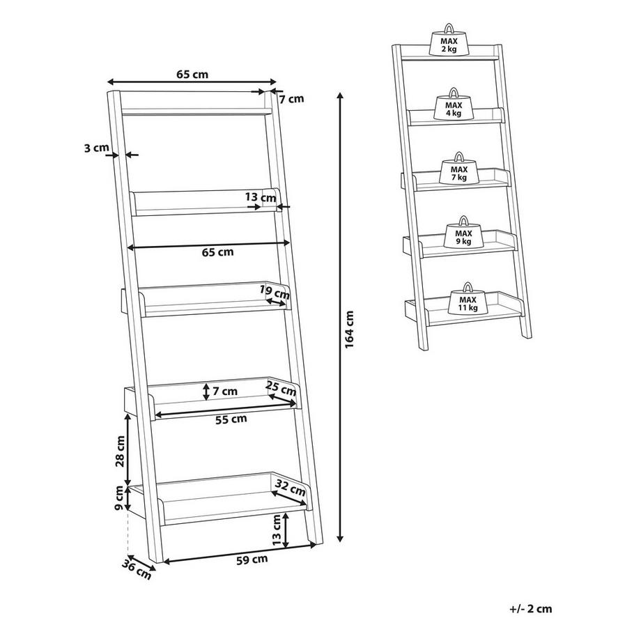 Beliani Regal mit 5 Ebenen aus MDF-Platte Retro MOBILE TRIO  