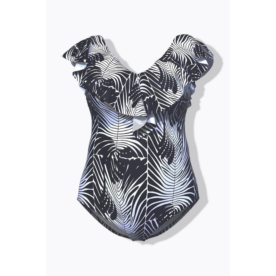 Ulla Popken Costume da bagno Fantasia Serpente Coppe Morbide Volant Riciclato  