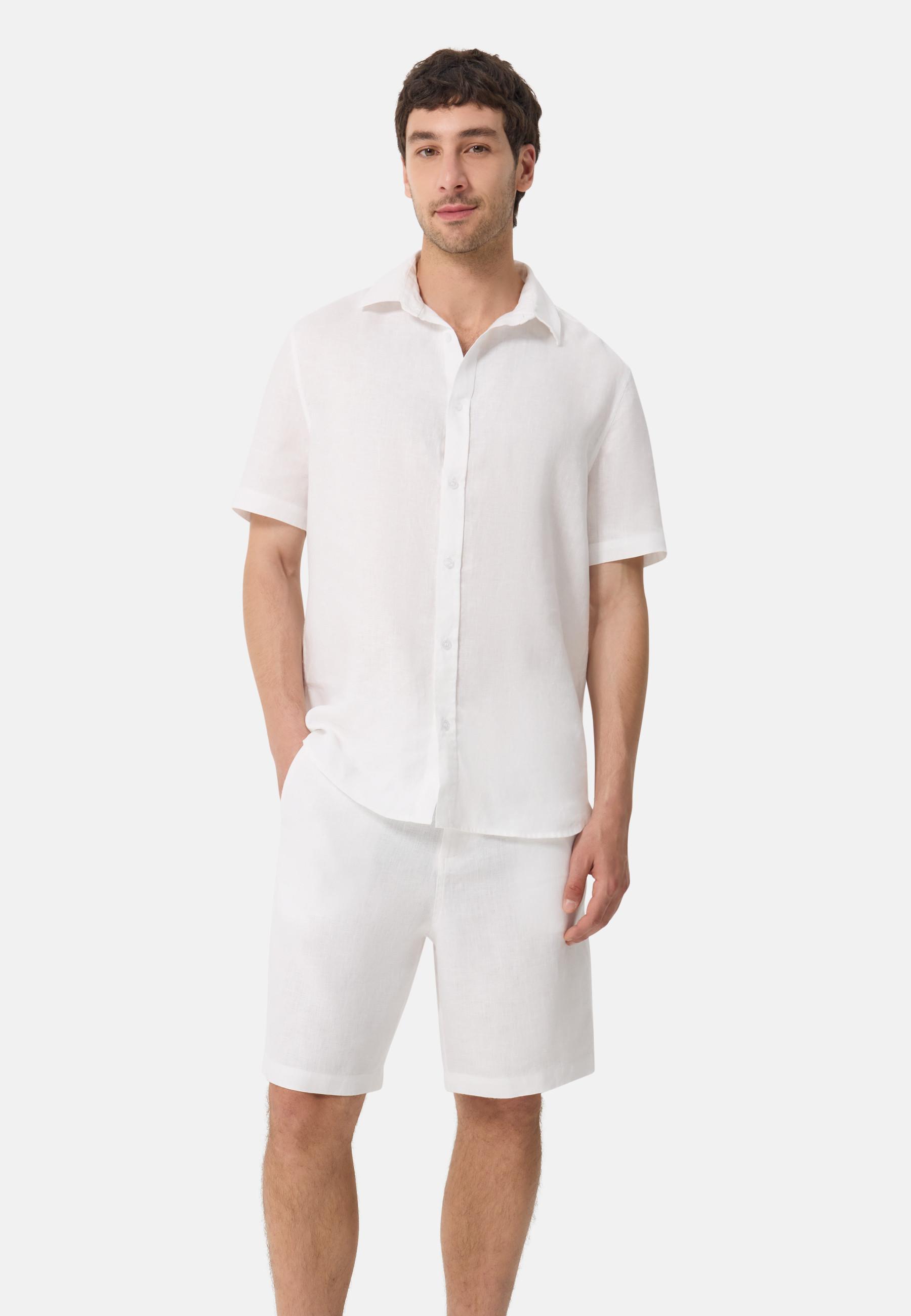 CASH-MERE.CH Leinen Kurzarmhemd  