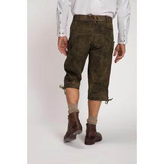 JP1880  Lederhosen a 3/4 in tradizionale stile Tracht in pelle scamosciata di capra con ricami tradizionali 