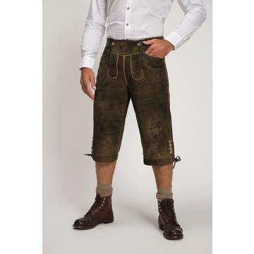 Pantalon en cuir 3/4, costume bavarois, cuir suédé de chèvre et broderies traditionnelles