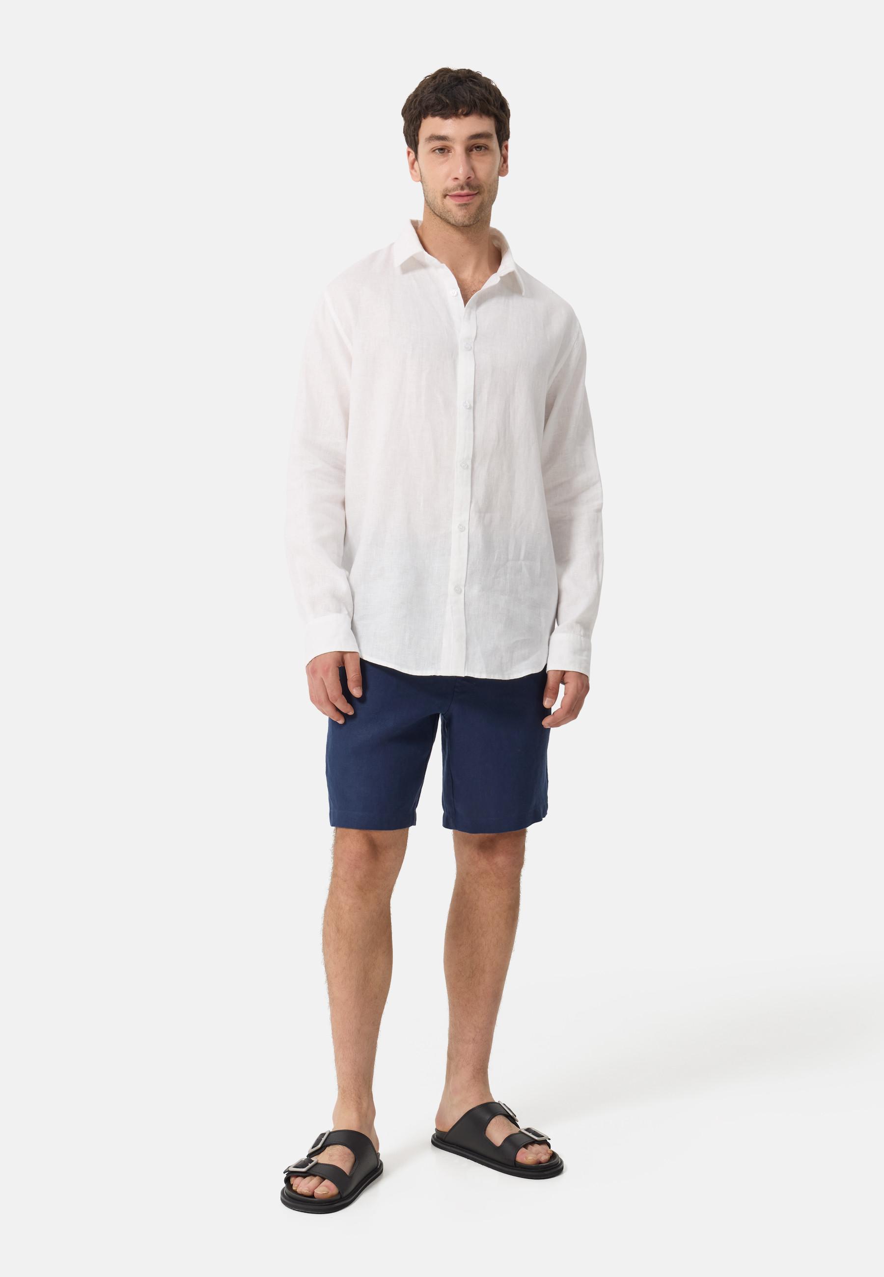 CASH-MERE.CH Leinen Shorts Regular Fit  