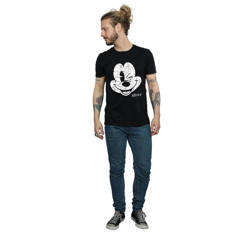 Disney Mickey Mouse Distressed Face T-Shirt  
