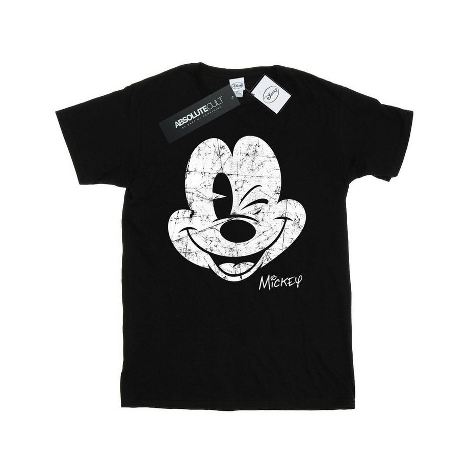 Disney Mickey Mouse Distressed Face T-Shirt  