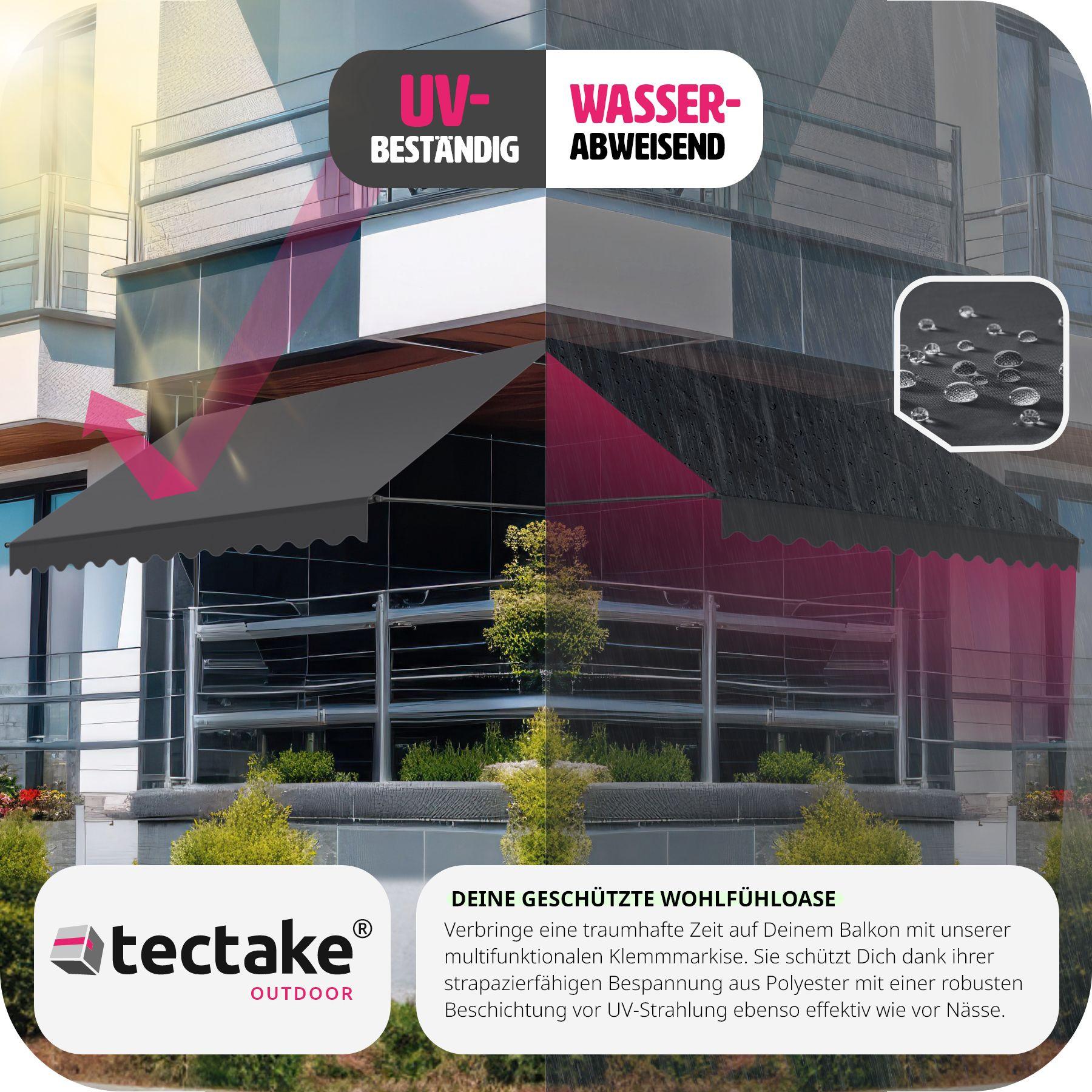 Tectake Tenda a morsetto con manovella, altezza regolabile  