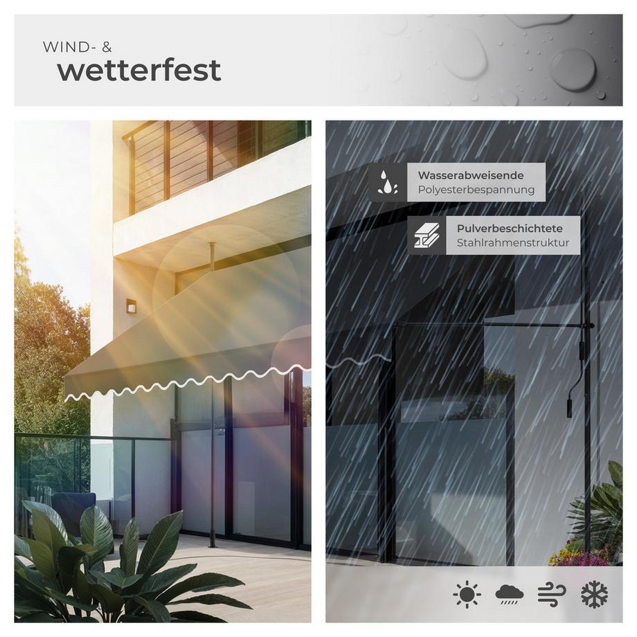 Tectake Store à pince sans perçage  avec manivelle  