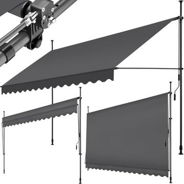 Klemmmarkise mit Handkurbel, höhenverstellbar