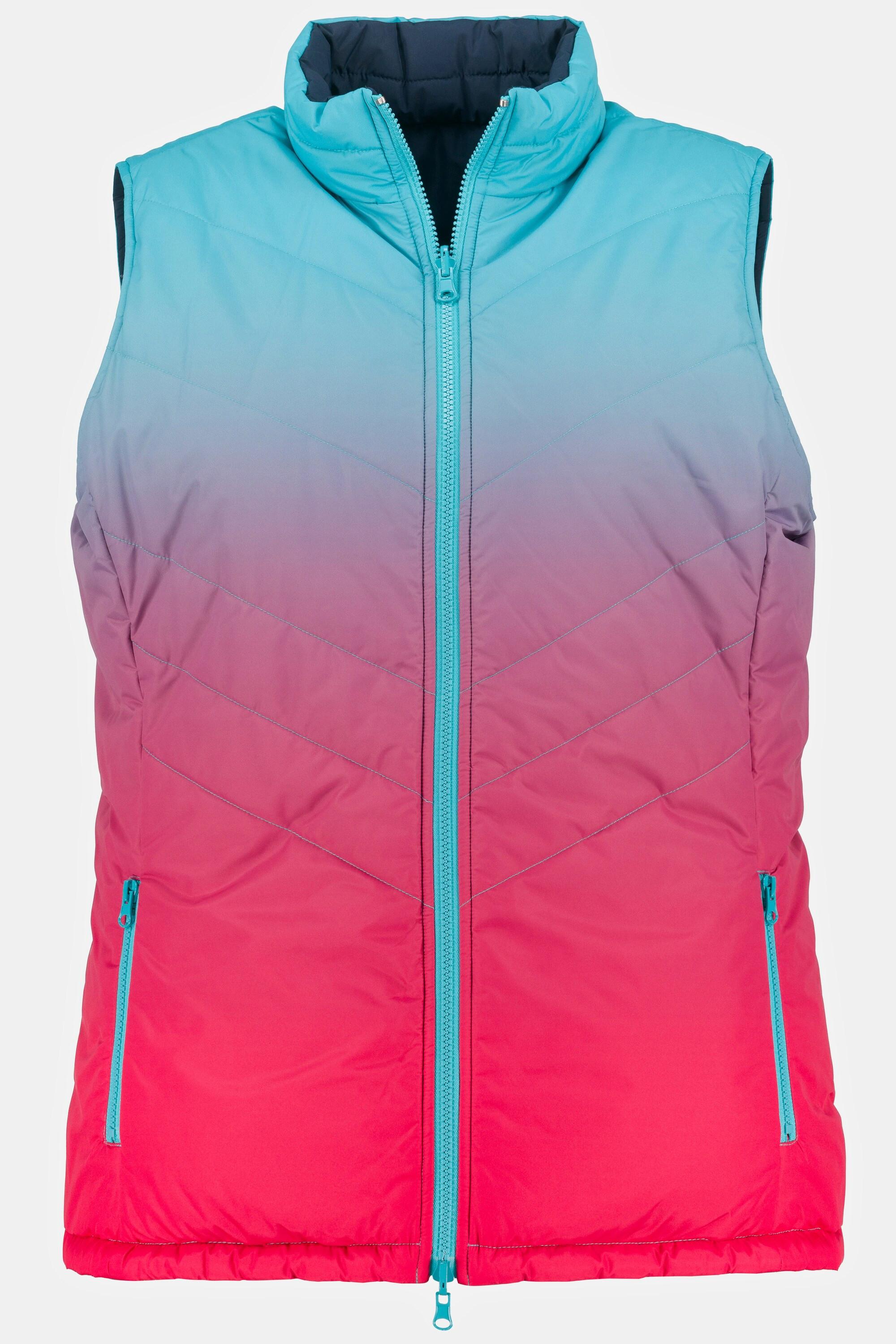 Ulla Popken  Gilet smanicato double face con gradiente di colore/tinta unita e cerniera a cursore doppio 