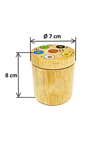 Activity-board  1 toupie en bois| amusant pour toute la famille et pour les enfants qui apprennent les chiffres et les couleurs | jeu éducatif | jeu de dés | jeux de voyage en déplacement 