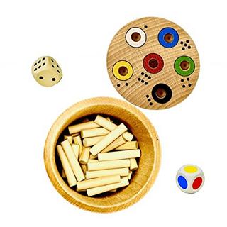 Activity-board  1 toupie en bois| amusant pour toute la famille et pour les enfants qui apprennent les chiffres et les couleurs | jeu éducatif | jeu de dés | jeux de voyage en déplacement 