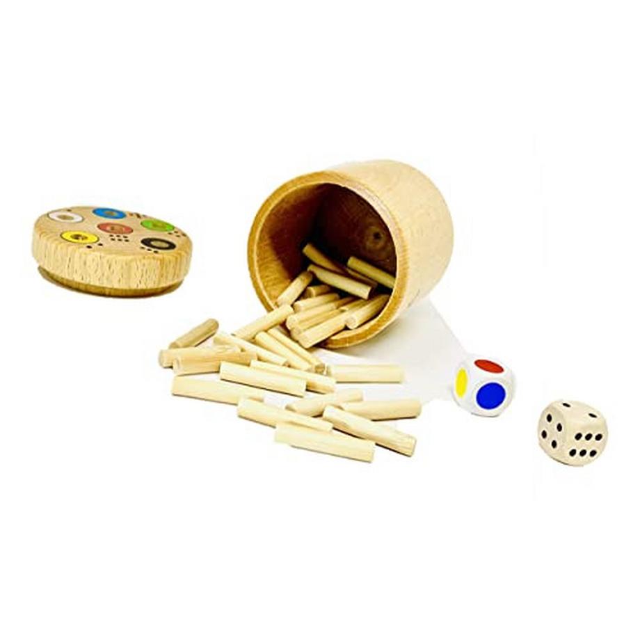 Activity-board  1 toupie en bois| amusant pour toute la famille et pour les enfants qui apprennent les chiffres et les couleurs | jeu éducatif | jeu de dés | jeux de voyage en déplacement 