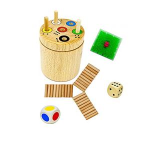 Activity-board  1 toupie en bois| amusant pour toute la famille et pour les enfants qui apprennent les chiffres et les couleurs | jeu éducatif | jeu de dés | jeux de voyage en déplacement 