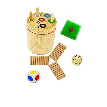 1 toupie en bois| amusant pour toute la famille et pour les enfants qui apprennent les chiffres et les couleurs | jeu éducatif | jeu de dés | jeux de voyage en déplacement