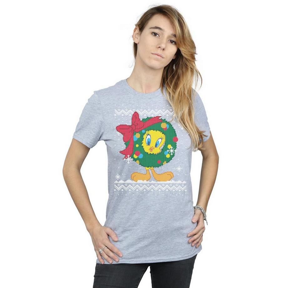 LOONEY TUNES Tweety Pie Christmas Fair Isle T-Shirt  
