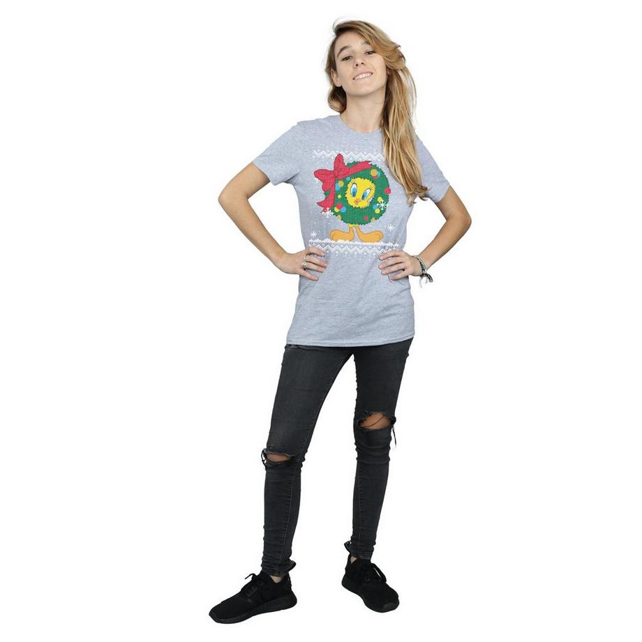 LOONEY TUNES Tweety Pie Christmas Fair Isle T-Shirt  