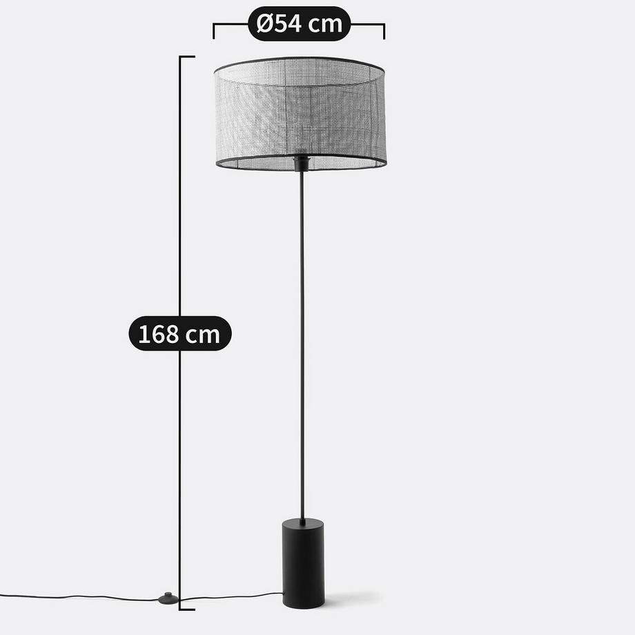La Redoute Intérieurs Lampadaire métal fer et cannage  