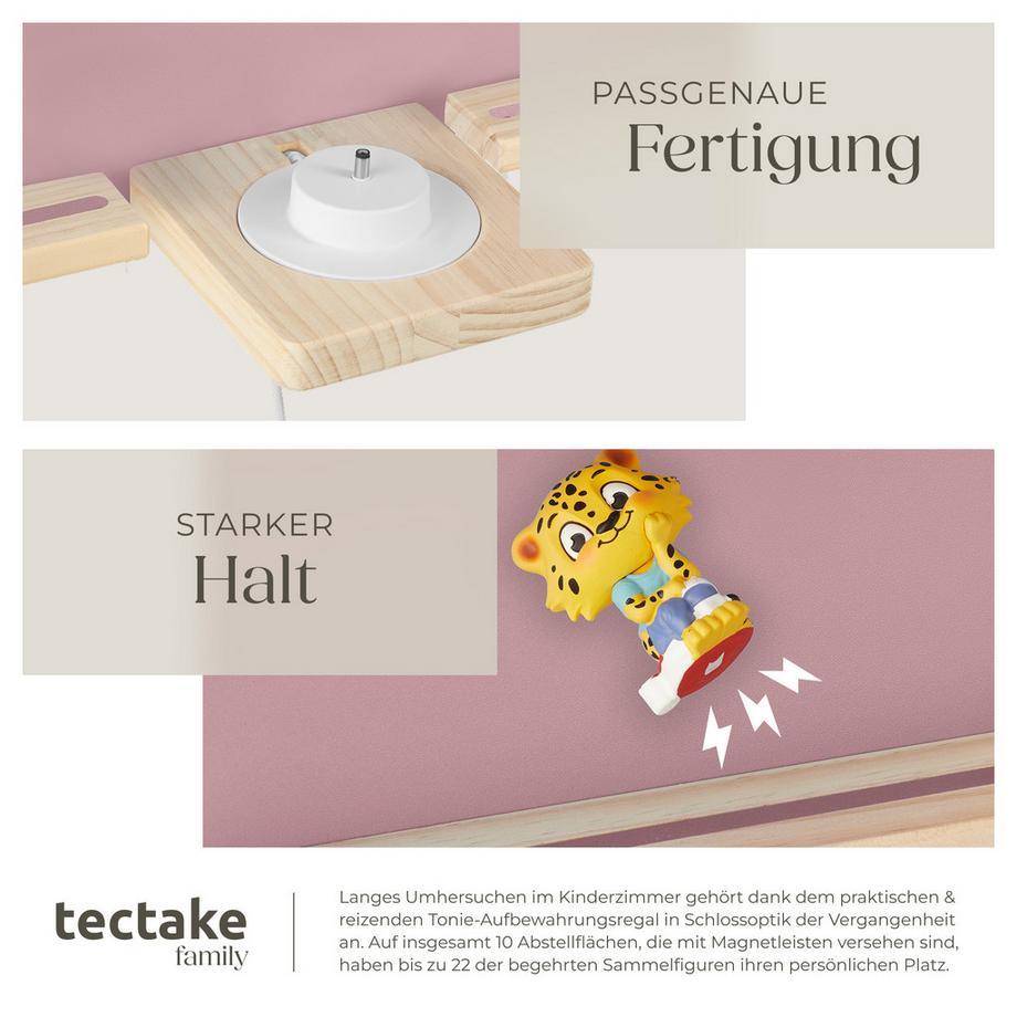 Tectake Étagère murale MyLittleStory Princess Castle jusqu'à 22 tonies  