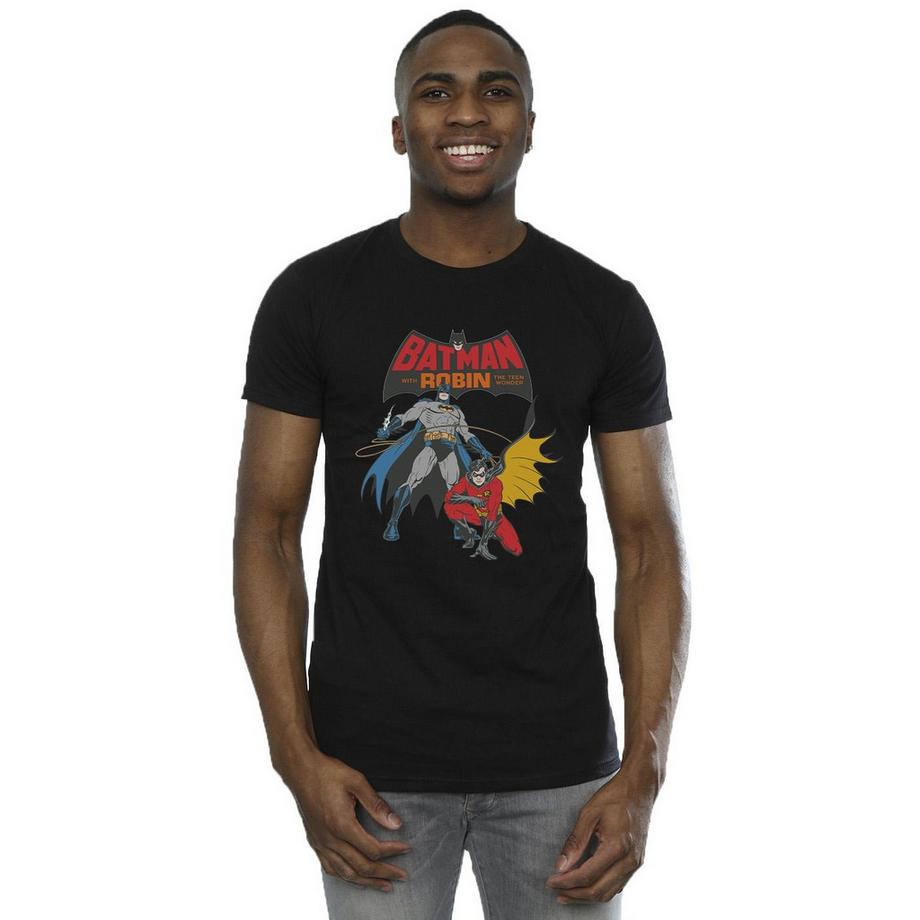 DC COMICS T-Shirt Imprimé Graphique Batman et Robin  