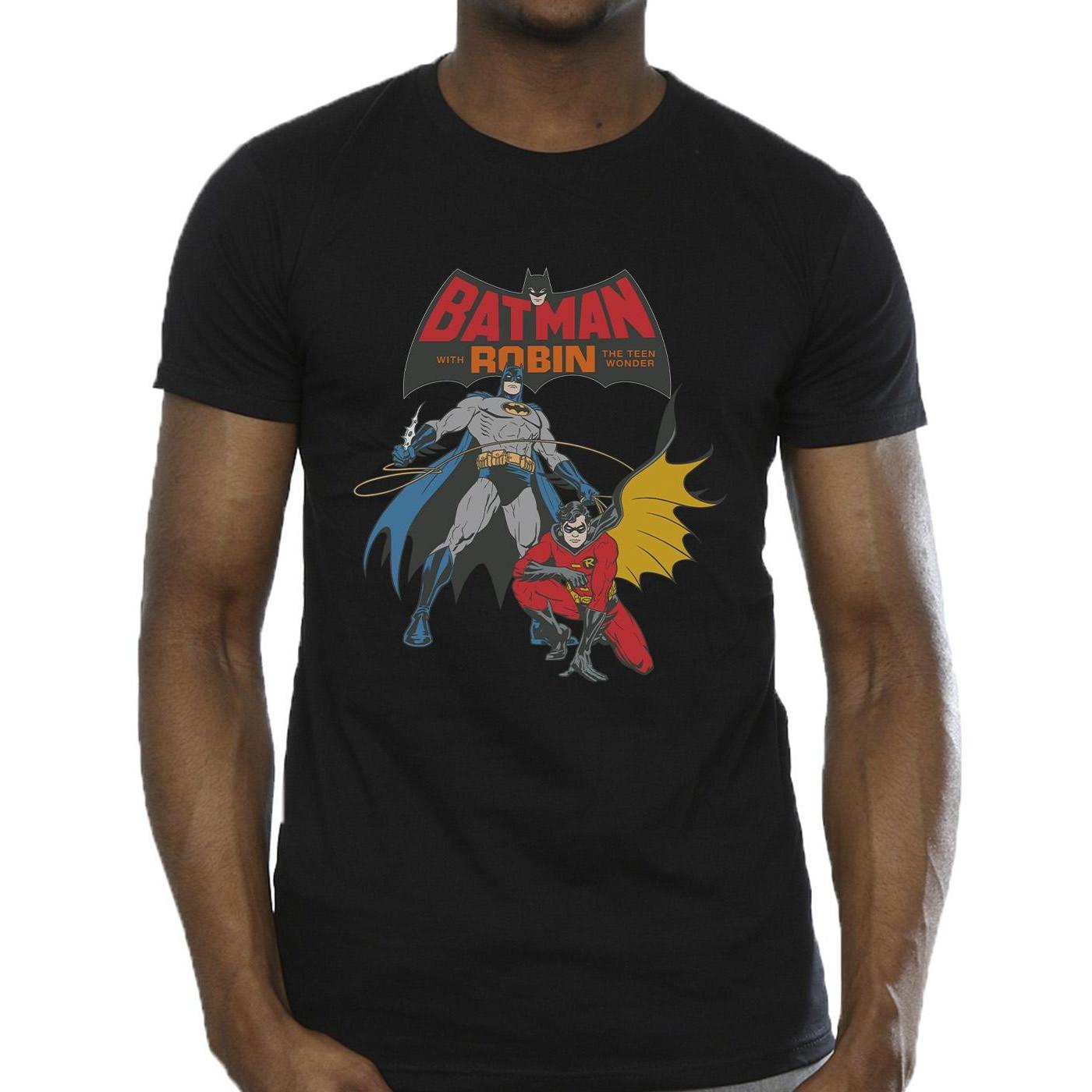 DC COMICS T-Shirt Stampa Grafica Batman e Robin  