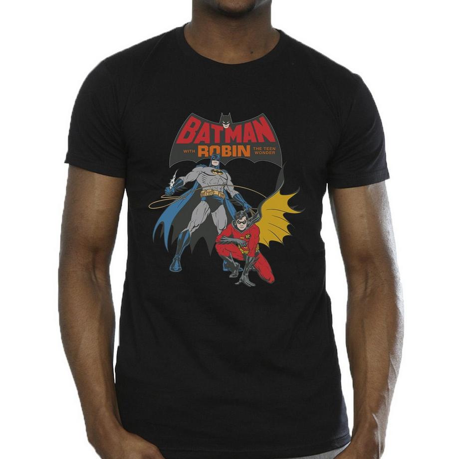 DC COMICS T-Shirt Imprimé Graphique Batman et Robin  