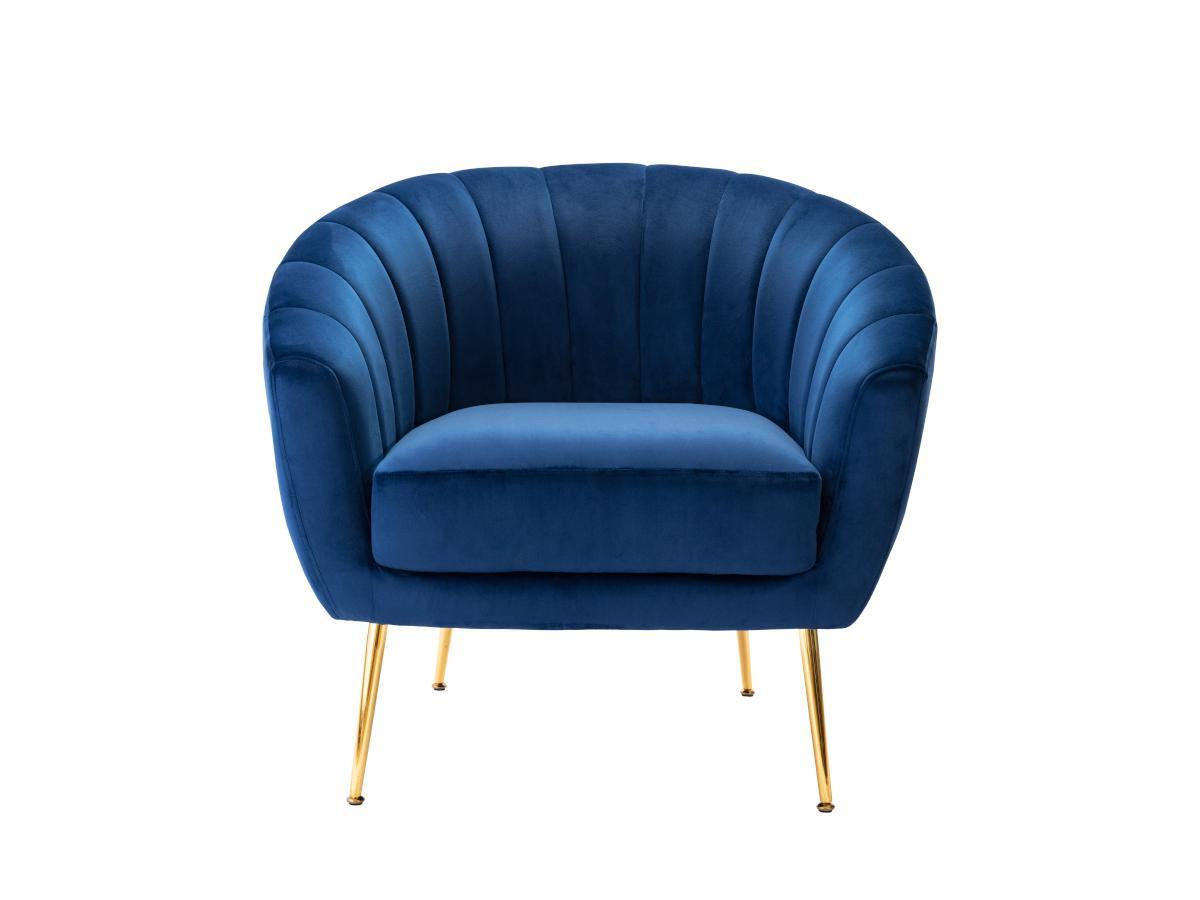 Vente-unique Fauteuil cabriolet en velours PABLITO  