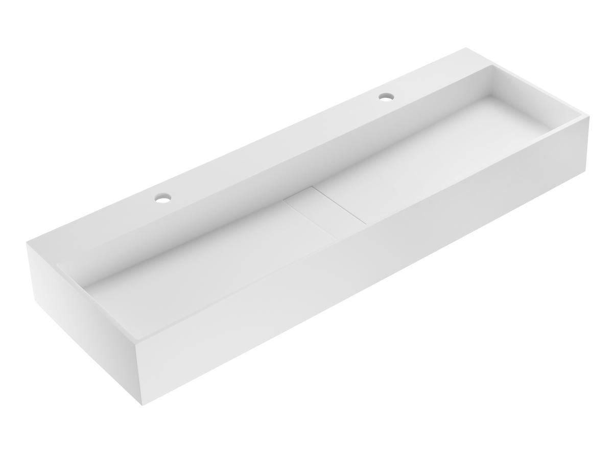 SHOWER DESIGN Piano lavabo da parete in Solid Surface L120 x l40 x H15 cm Bianco - YAMDROK  