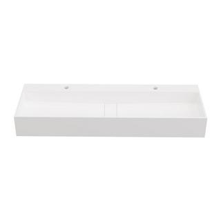 SHOWER DESIGN Piano lavabo da parete in Solid Surface L120 x l40 x H15 cm Bianco - YAMDROK  