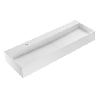 SHOWER DESIGN Plan vasque suspendu en solid surface - Blanc - L120 x l40 x H15 cm - YAMDROK  