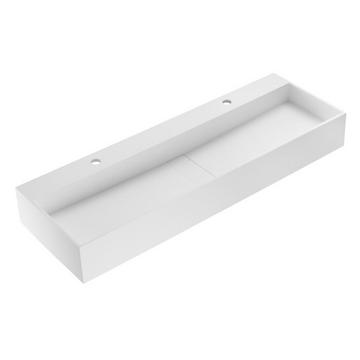 Piano lavabo da parete in Solid Surface L120 x l40 x H15 cm Bianco - YAMDROK