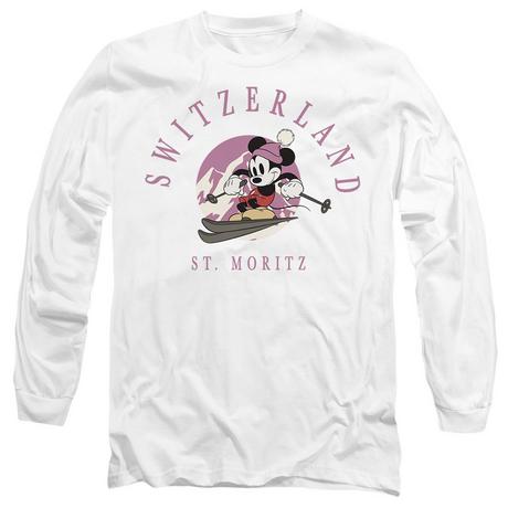 Disney Schweiz St Moritz Mickey Maus Ski Langarm T-Shirt  
