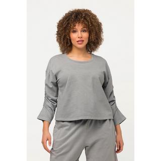 Ulla Popken Sweatshirt Court Oversized Col Rond Manches 3/4  