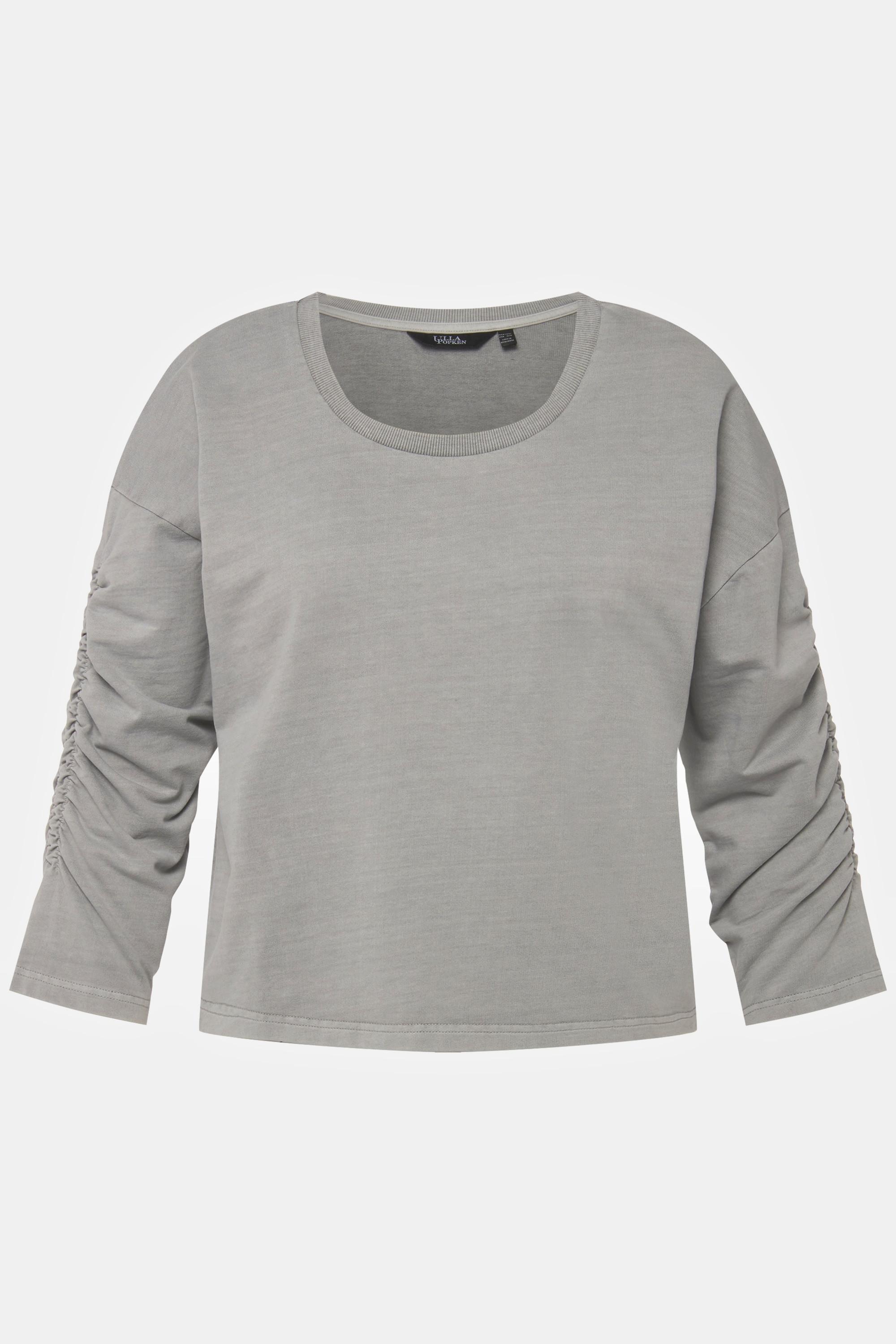 Ulla Popken  Sweatshirt, kurz, Oversized, Rundhals, 3/4-Arm 