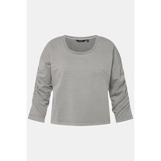 Ulla Popken Sweatshirt Court Oversized Col Rond Manches 3/4  