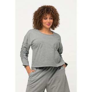 Ulla Popken Sweatshirt Court Oversized Col Rond Manches 3/4  