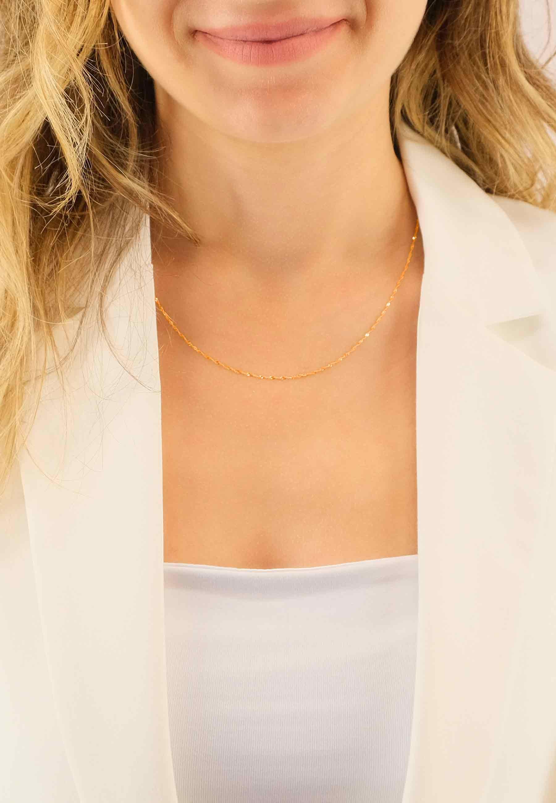 MUAU Schmuck  Collier Singapur Rotgold 750, 1.2mm, 45cm 