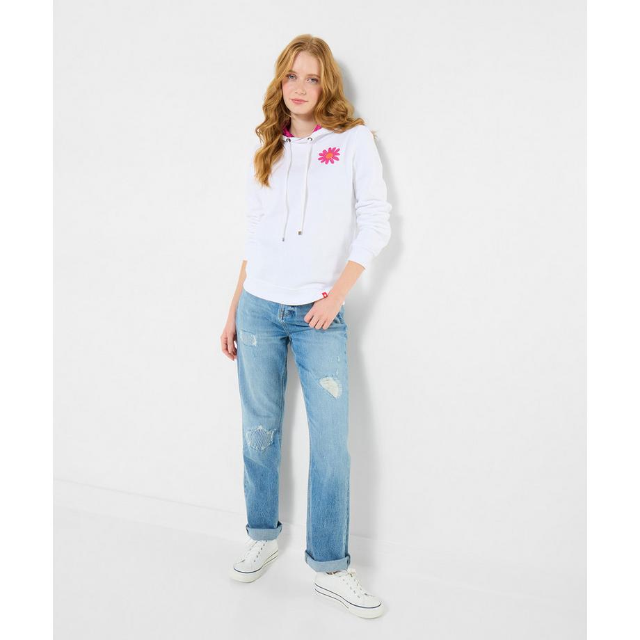 Kapuzenpullover mit Blumenmotiv