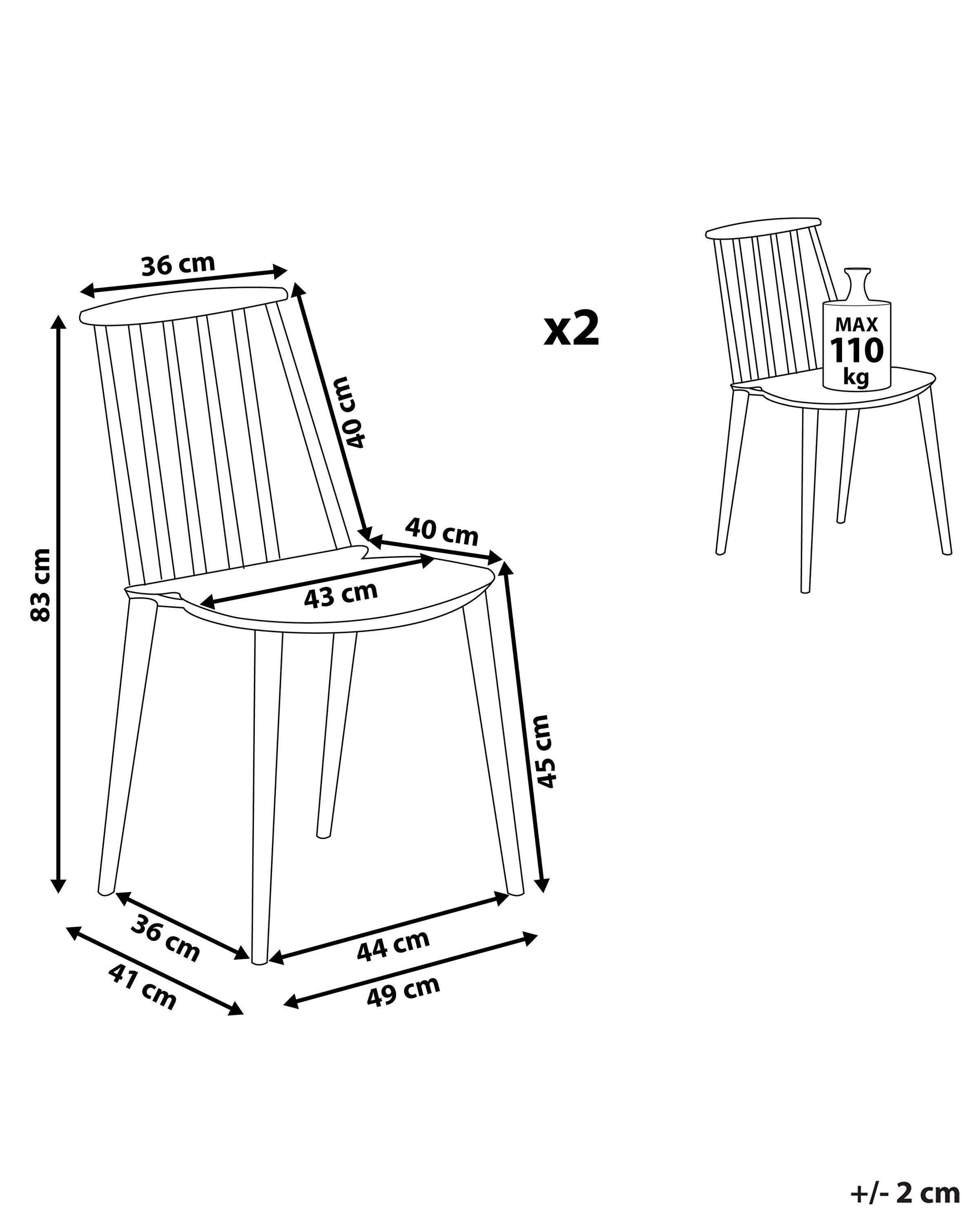 Beliani Esszimmerstuhl 2er Set aus Kunststoff Retro VENTNOR  