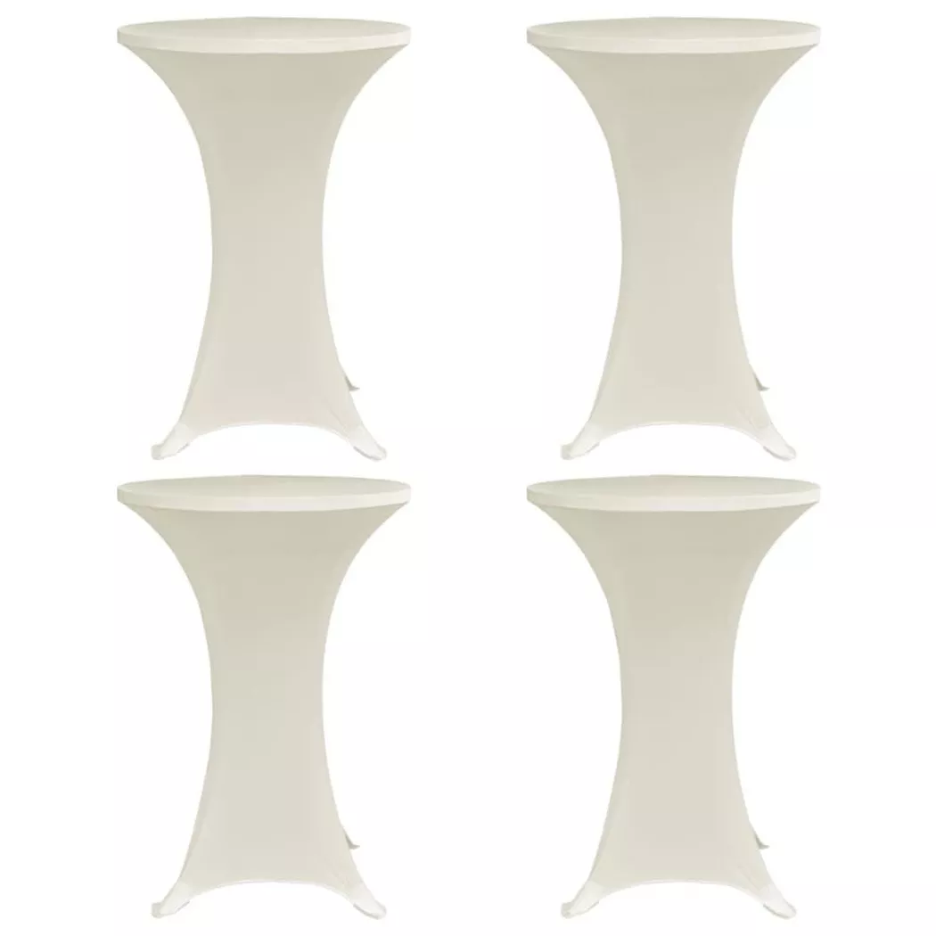 vidaXL Housses élastiques de table Ø 80 cm Crème 4 pcs