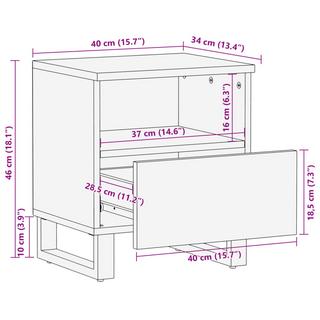 VidaXL Table de chevet bois  