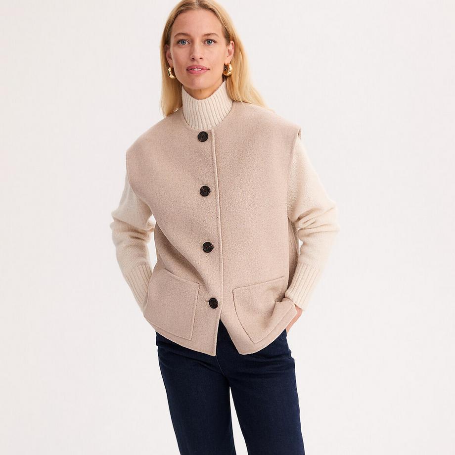 Veste en drap de laine mélangée coupe ample