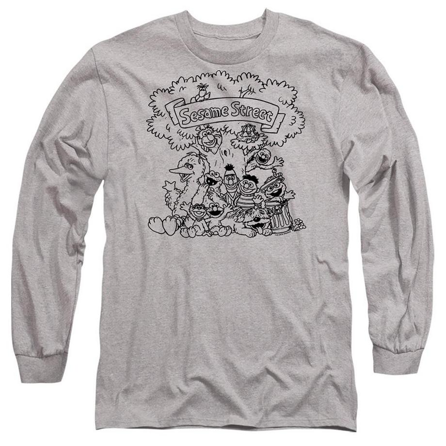 Simple Street T-Shirt, Meliert, Langärmlig