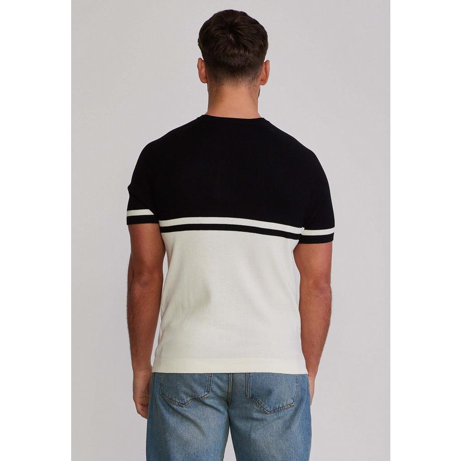 Sik Silk Strick-T-Shirt mit Colorblock Streifen  