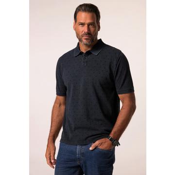 Poloshirt, Halbarm, Piqué, Alloverdruck, Vintage Look