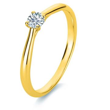 Solitär-Ring 750/18K Gelbgold Diamant 0.2ct.