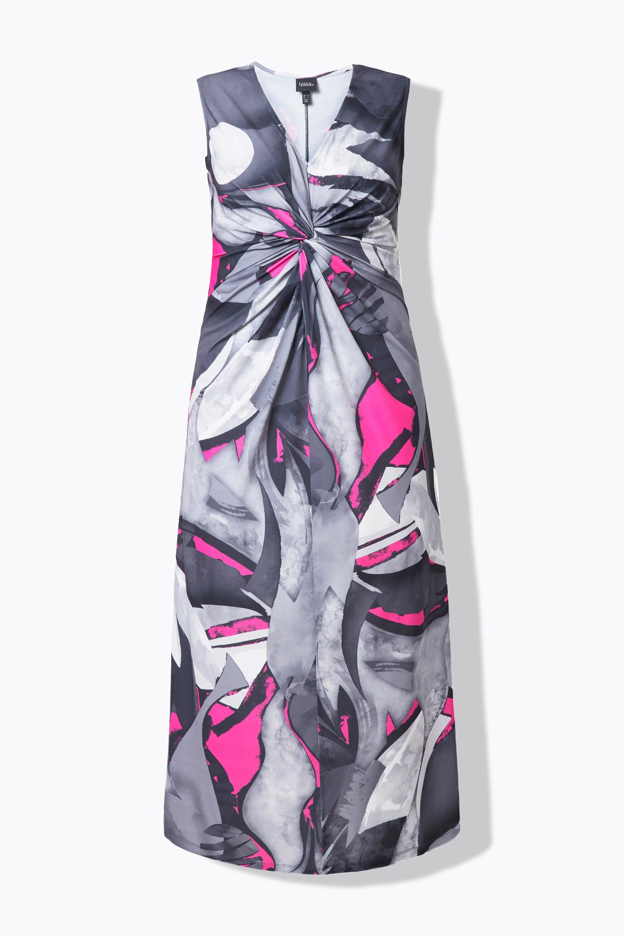 Ulla Popken Maxi Abito Jersey Fantasia Drappeggio  